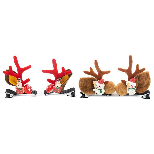 D' Daniela - 2pc-Set Xmas Antlers Ears Hair Clip