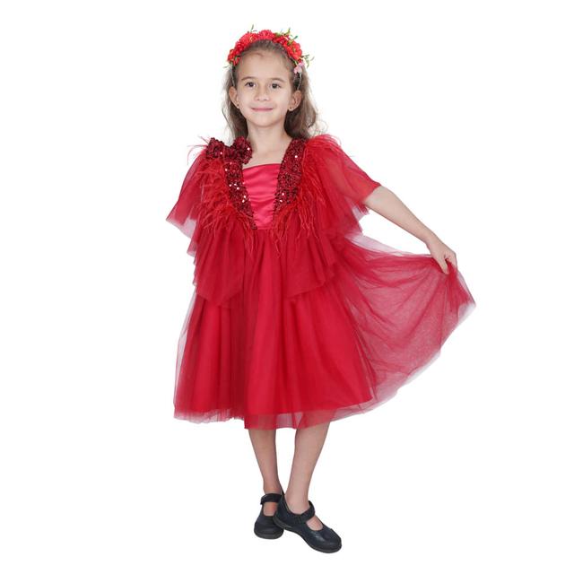 Ddaniela - Dragonfly Dress W/Sequins - Red