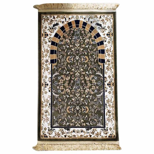 Deensquare - Al Rawdah Mehrab Premium Prayer Mat - Green