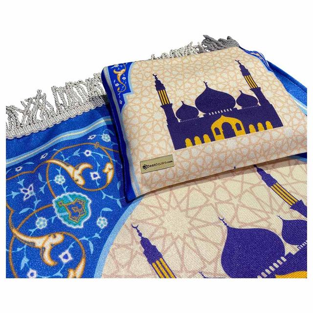 Beautiful Prayer Mat With Pouch For Kids - T4 Blue