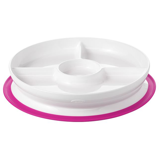 Oxo Tot - Stick & Stay Suction Divided Plate - Pink