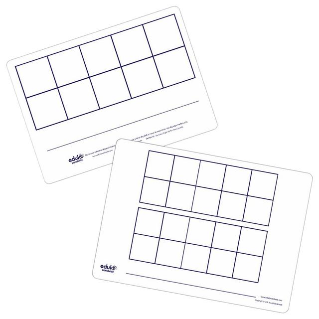 Eduk8 Worldwide - Dry Erase Pupils A5 Ten Frames - Pack of 6