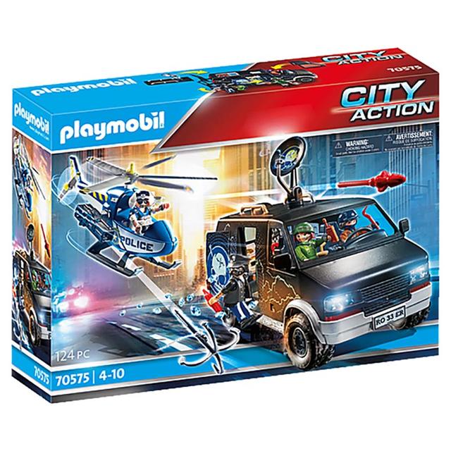 Playmobil - Helicopter Pursuit With Runaway Van 124pcs