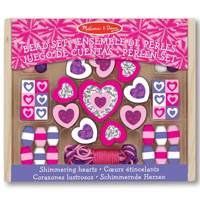 Melissa & Doug - Shimmering Hearts Wooden Bead Kit