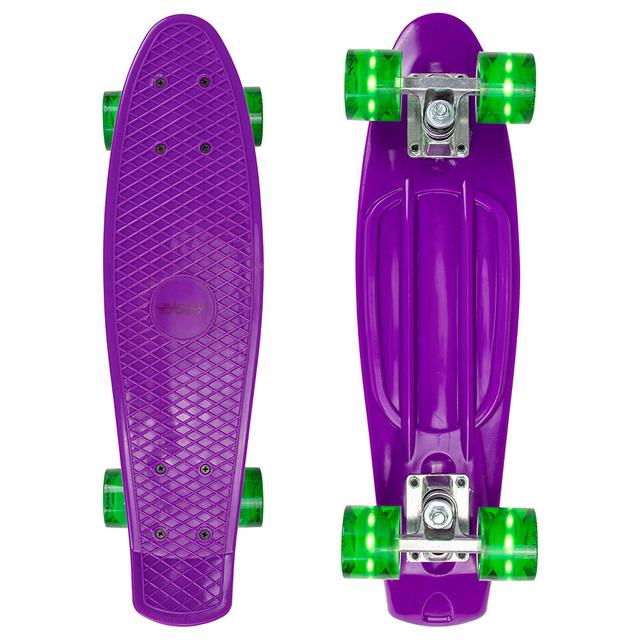 Ziggy - Skateboard Mini Cruiser W/ LED Wheels 22" - Purple