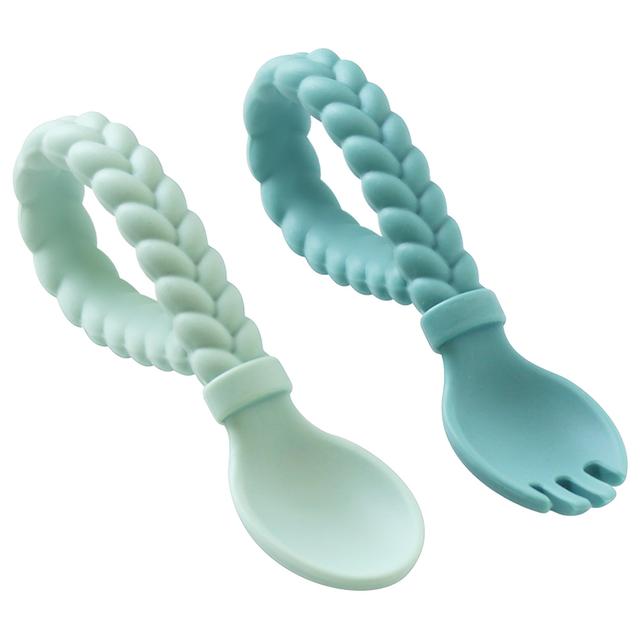 Itzy Ritzy - Sweetie Looped Spoon And Fork Set - Mint