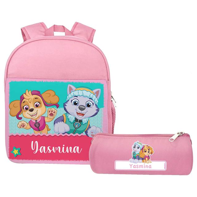 Essmak - Paw Patrol Backpack & Pencil Case - 12-Inch - Pink