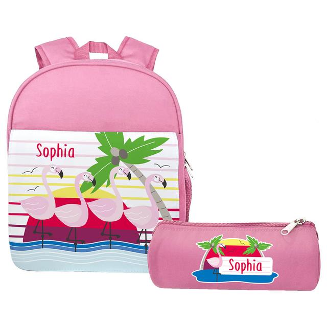 Essmak - Flamingo Fun Backpack & Pencil Case - 12-Inch - Pink