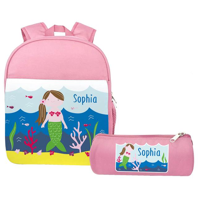 Essmak - Sweet Siren Backpack & Pencil Case - 12-Inch - Pink