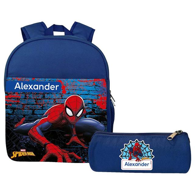 Essmak - Marvel Spiderman Backpack & Pencil Case - 12-Inch - Blue