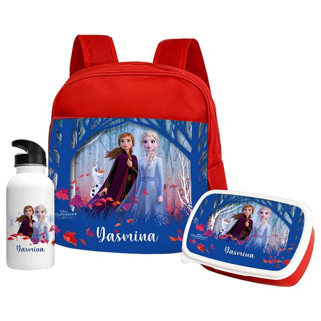 Essmak - Disney Frozen Backpack Set 3pcs - Red - 12-Inch