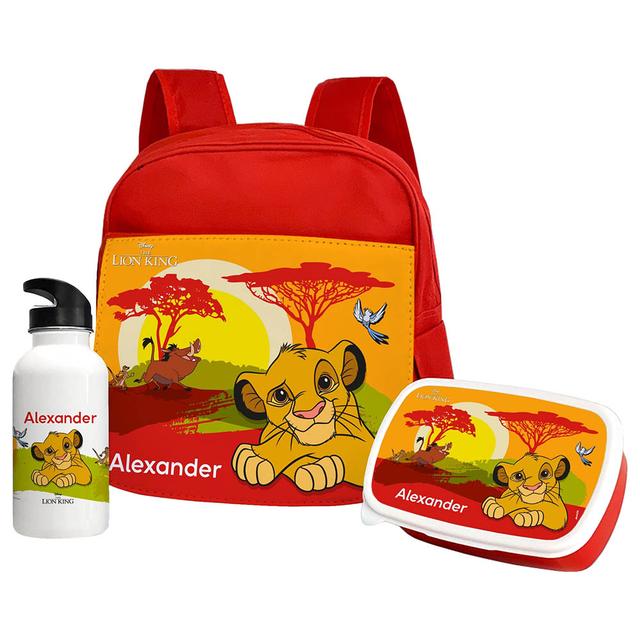 Essmak - Disney Lion King Backpack Set 3pcs - Red - 12-Inch