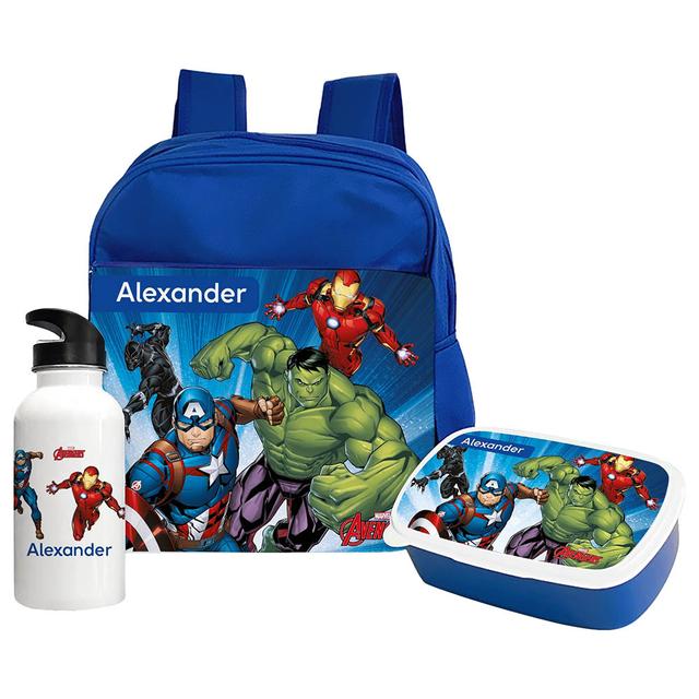 Essmak - Marvel Avengers Backpack Set 3pcs - Blue - 12-Inch