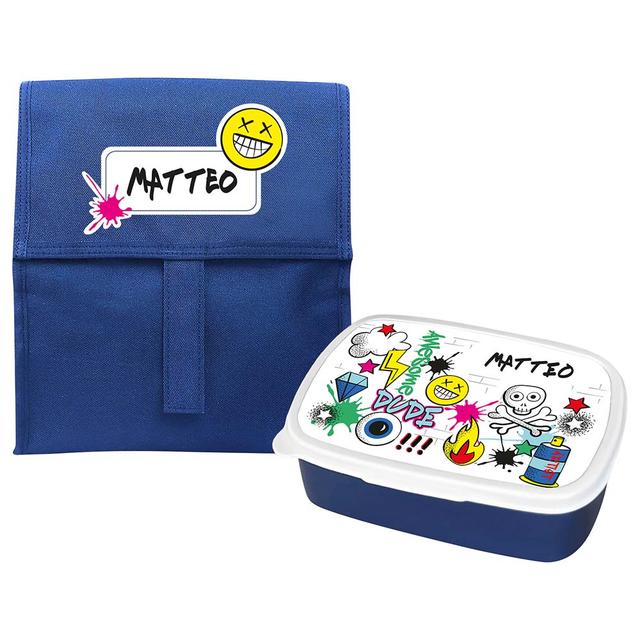 Essmak - Graffiti Artist Boy Foldable Lunch Set - Blue