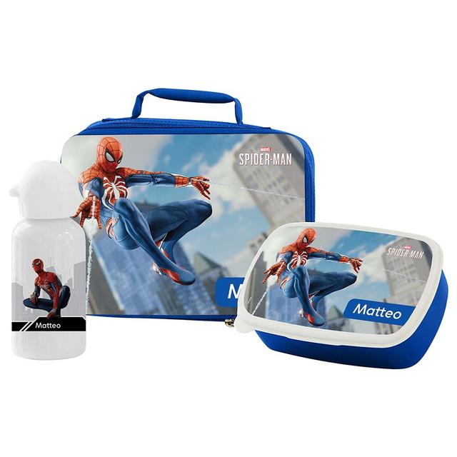 Essmak - Disney Spiderman 2 Lunch Box w/ Bag & Water Bottle - Blue