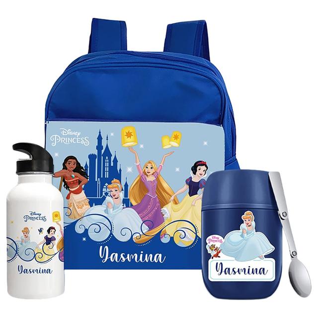 Essmak - 3pc Set Disney Princess 1 Thermos Pack 400ml - Blue - 12-Inch