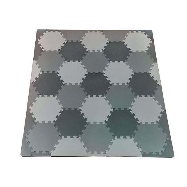 Bumble & Bird - Baby Hexagonal Playmat Tiles - Grey/Cream (Exclusive)