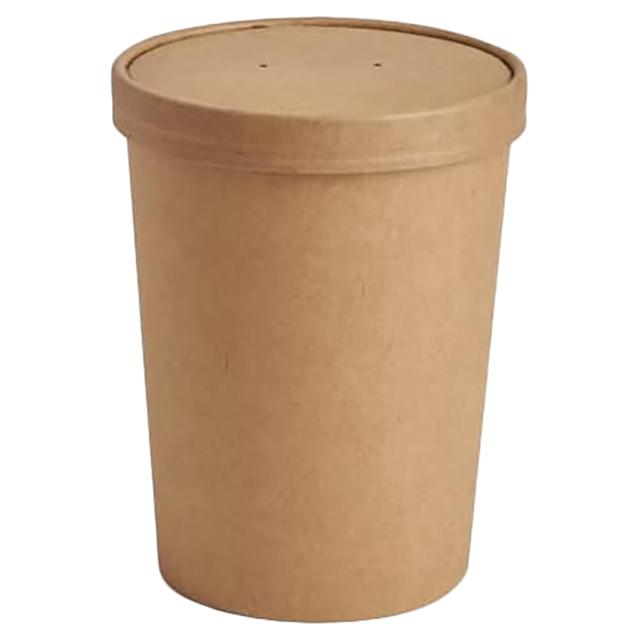 Ecoway - Insulated Disposable Cup w/ Lid - 25pcs - 473.17ml - Brown 