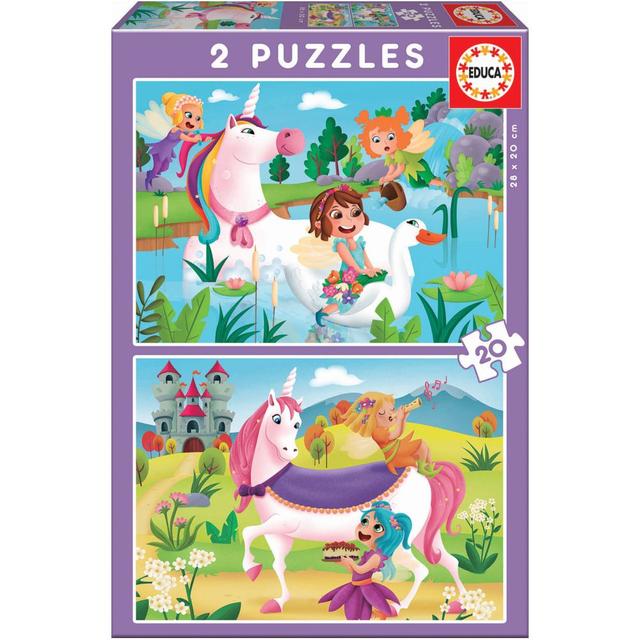 Educa Puzzles - 2X20 Unicorns And Fairies