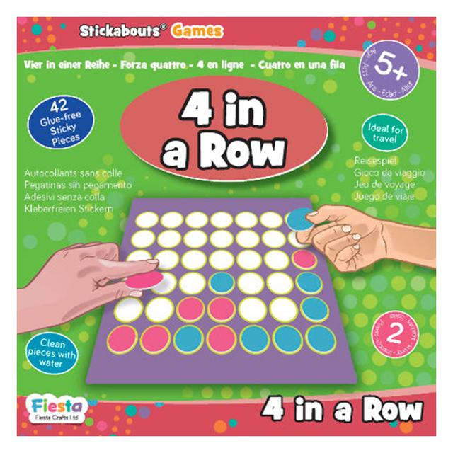 Fiesta Crafts - 4 in a Row Stickabouts Game 43pcs