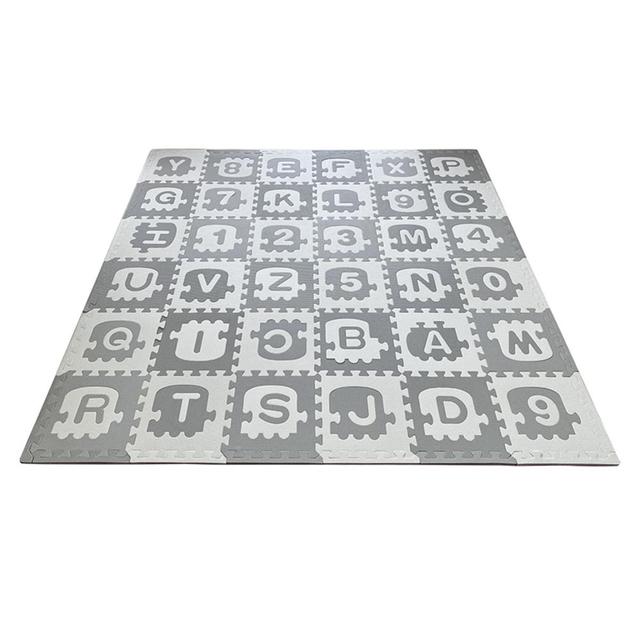 Bumble & Bird - Babysafe Play Mat - Alphabet - Grey & White (Exclusive)