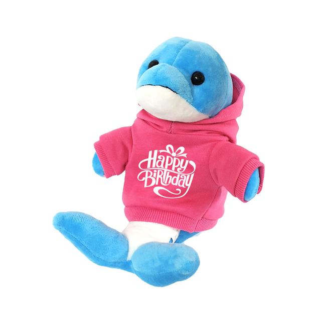 Fay Lawson - Dolphin Plush With Birthday Hoodie 20cm - Pink