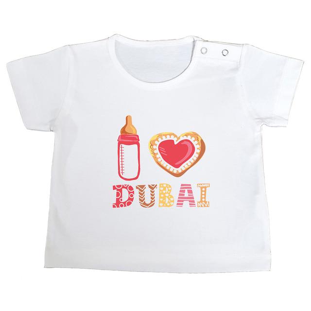 Generic - T-Shirt With Pink Trim Heart Dubai Bottle Pink Design