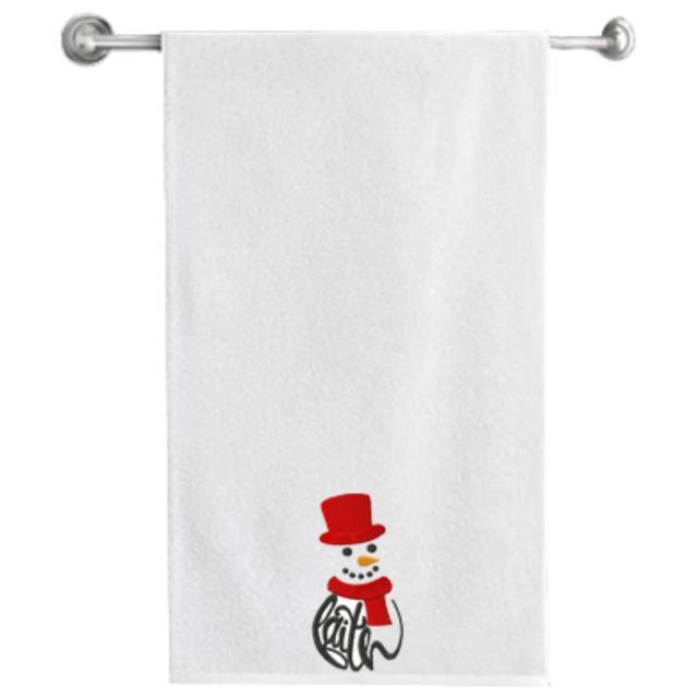 Byft - Iris Embroidered Bath Towel - Faith Snowman