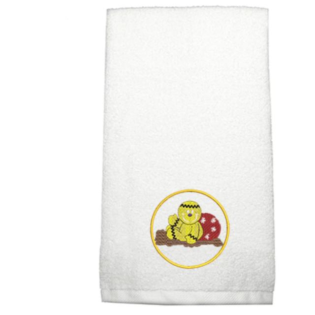 Byft - Iris Embroidered Hand Towel - Gingerbread W/ Ornament