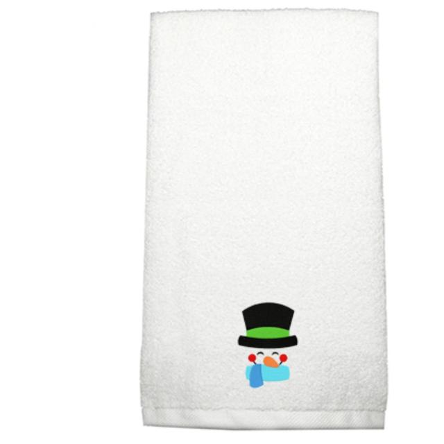 Byft - Iris Embroidered Hand Towel - Snowman W/ Scarf & Black Cap