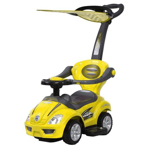 Factual Toys - Megacar Canopy Kids 3-in-1 Push Car - Yellow