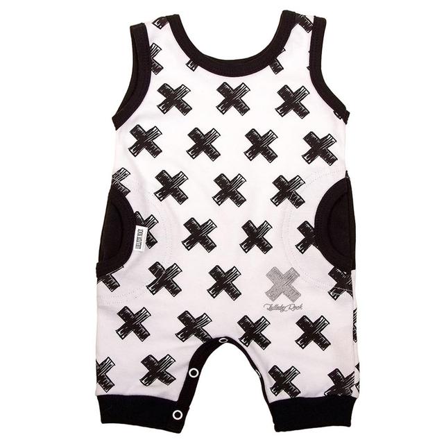 Lullaby Rock - Sleeveless Side Pocket Romper - White