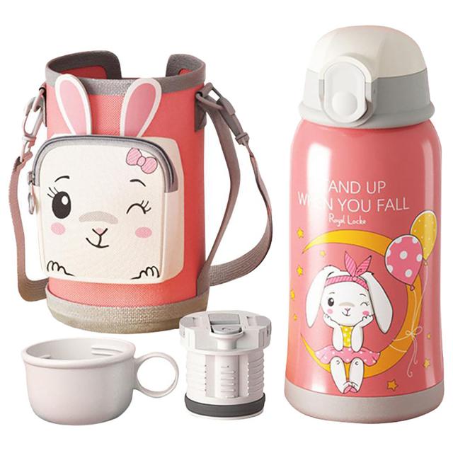 Little Angel - Kids Insulated Water Bottle 550ml With Cover - Pink