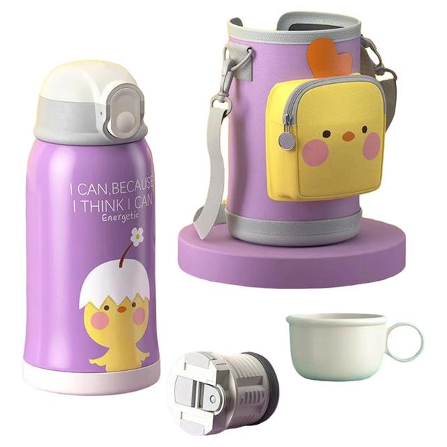 Little Angel - Kids Insulated Water Bottle 550ml With Cover - Purple