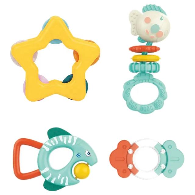 Huanger - Baby Rattles & Teether Set - 4pcs