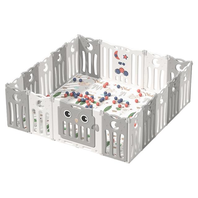 Little Angel - Baby Foldable Playpen Fence Play Yard - Grey