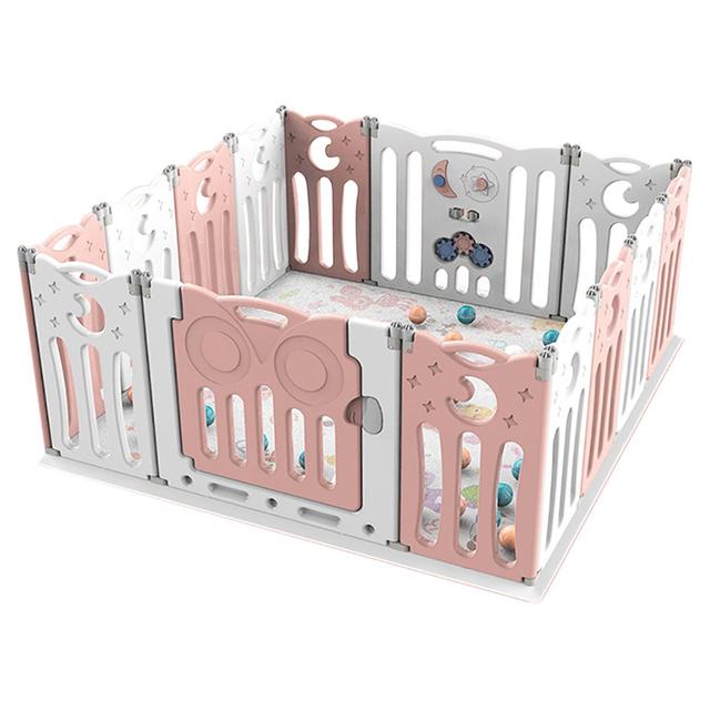 Little Angel - Baby Foldable Playpen Fence Play Yard - Pink