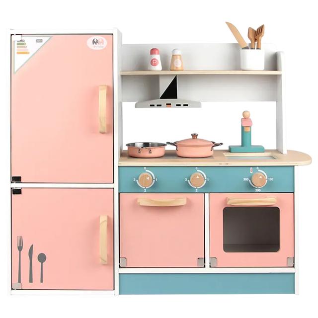 Little Angel - Kids Vintage Wooden Kitchen Toy Set - Pink