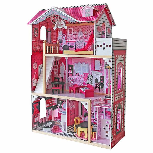 Little Angel - Kids Wooden Doll House - Pink