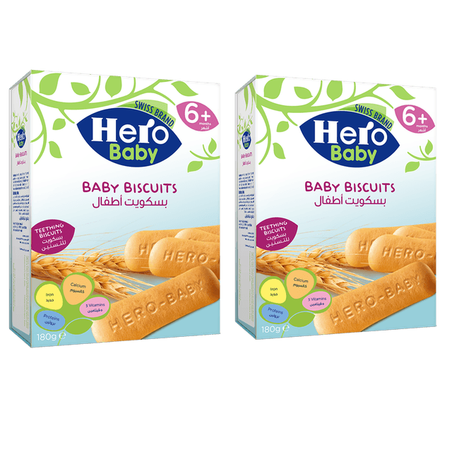 Hero Baby - Teething Biscuits 180g Twin Pack