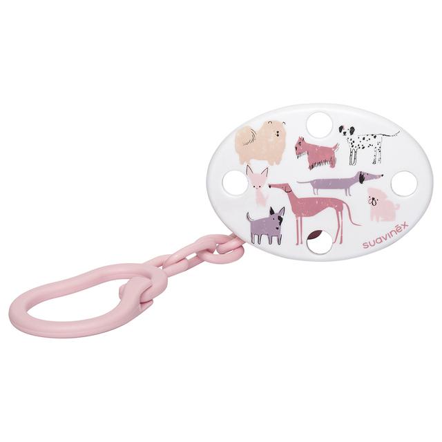 Suavinex - Dog Oval Clip Soother - Pink