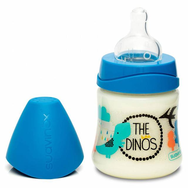 Suavinex - WN Bottle 150ml 3P-R Silicone Teat +0m Blue Dino