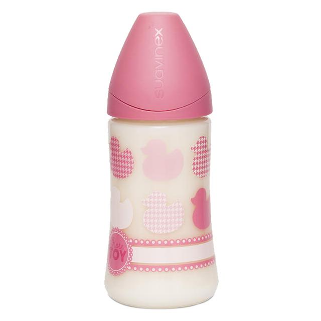 Suavinex - Anatomic Sausage Ducks Baby Bottle 270ml - Pink