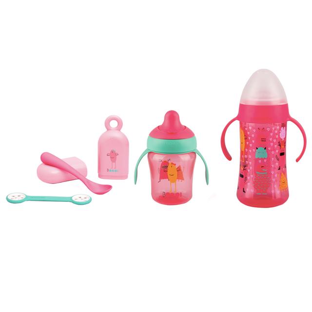 Suavinex - Sale Bundle Boo Set Learning Cup And Bottle, Pink