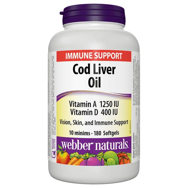 Webber Naturals - Cod Liver Oil Softgels - 180pcs