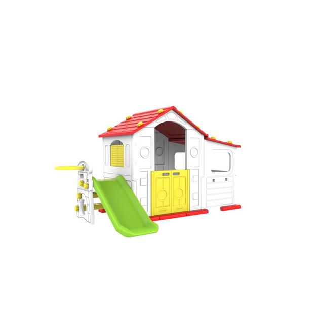 Mini Panda Tomo Big Playhouse W/ Slide & Basketball Ring