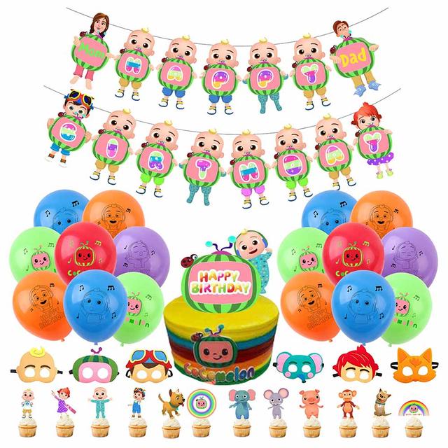 Brain Giggles - Cocomelon Birthday Party Decoration Set - 32pcs