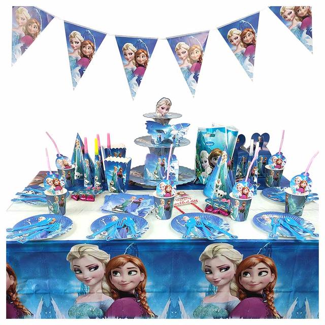 Brain Giggles - Frozen Theme Disposable Tableware 136pcs