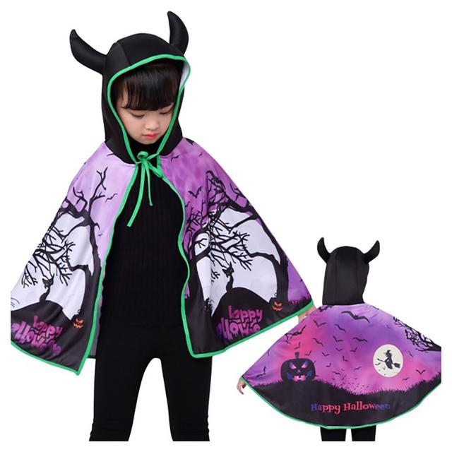 Brain Giggles - Halloween Kids Cape with Devil Horns - Witch