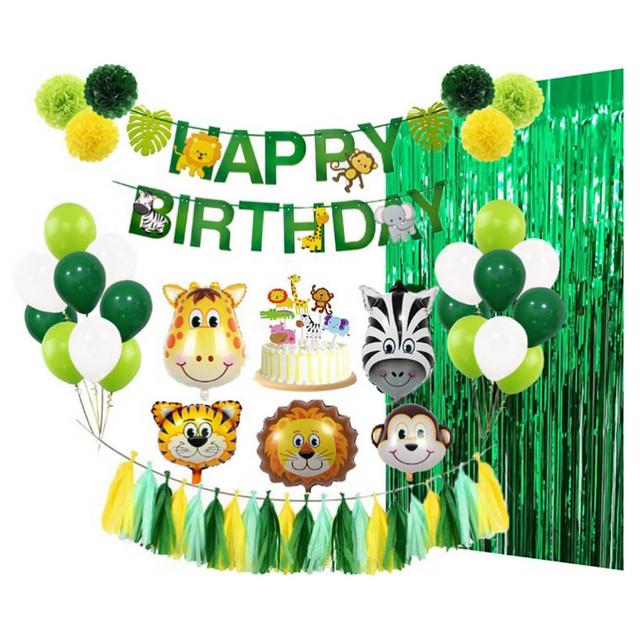 Brain Giggles - Jungle Theme Birthday Decoration Kit 45pcs